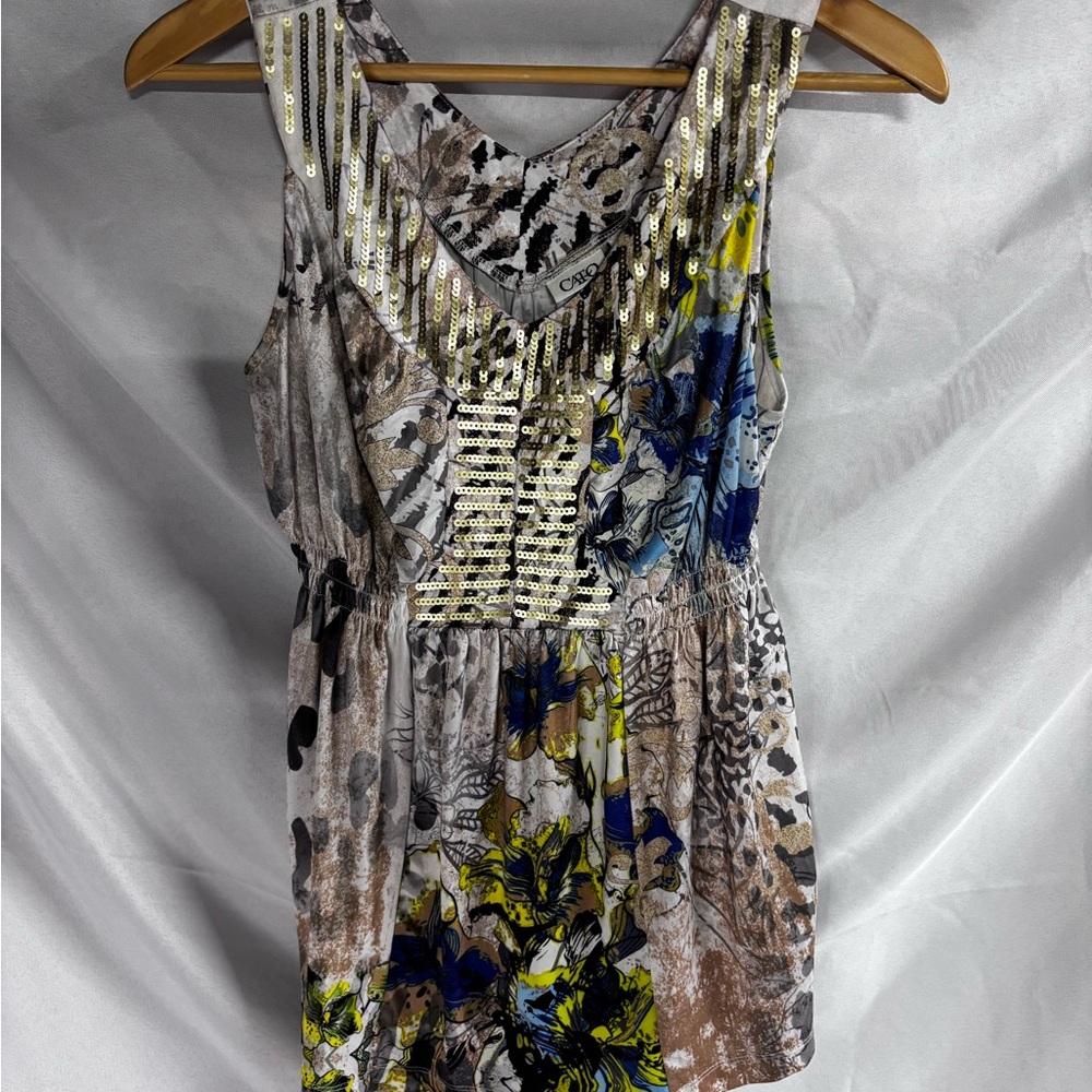 Cato Multicolor Tank Top with Sequin Detail
